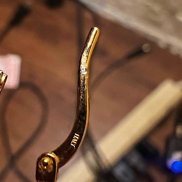 Vintage Gold Tone Hoops Stamped OTC BRZ Italy - Picture 14 of 15